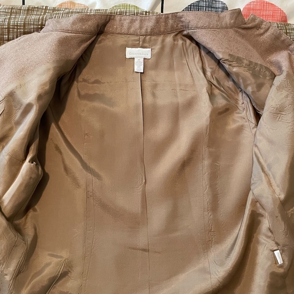 Charter Club Cropped Blazer - Champagne Gold Metallic - Size 10 - Picture 8 of 10